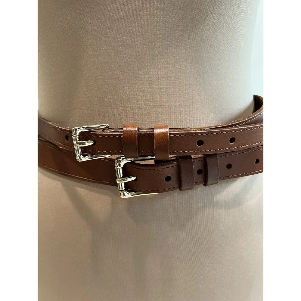 Anthropologie Womens Brown 100% Genuine Leather Belt Size‎ Medium Western Boho